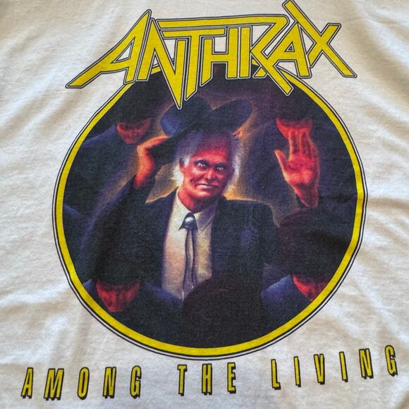Anthrax Among The Living White 3XL T-Shirt - Picture 2 of 5